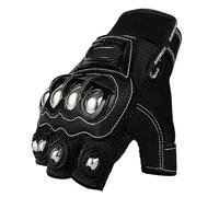 LSHIJI Guanti Moto Guanti da motociclista unisex da uomo e da donna, estivi, traspiranti, protettivi, a mezze dita, sportivi, da motociclista Guanti Da Moto(BLACK HALF,M)