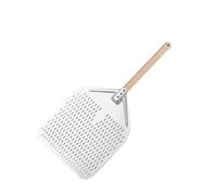 LSHIJI Pala Per Pizza Pala for pizza in alluminio, sollevatore for bucce, manico in legno antiscivolo, pala for pane, taglierina for formaggio, accessorio for la cottura(35cm Silver 40cm H)