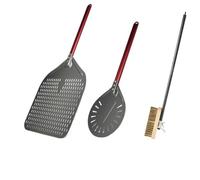 LSHIJI Pala Per Pizza Set di pale for pizza da 14/13/12 pollici, for pizze perforate, for rettangolari, for in lega alluminio(7inch 13inch Brush)