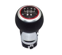 LSHIJI Pomello Cambio Leva del pomello cambio manuale for auto a 5/6 marce Stick Maniglia for penna Fit Use for Audi A4 S4 B8 8K A5 8T Q5 8R S Line 2007-2015 Anello rosso(5 Speed-Red B)