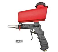 LSHK Pistola per sabbiatura pneumatica Sandblaster sabbiatrice 1/4" portatile a mano 90psi Gravity Sandblasting Gun Pneumatic Sandblaster Spray Gun Blasting Machine Rosso alluminio handheld
