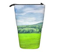 Lsjuee Astuccio per matite con stampa Vermont Green Mountains, astuccio per matite in piedi, astuccio per cancelleria telescopico, astuccio per matite in piedi con cerniera