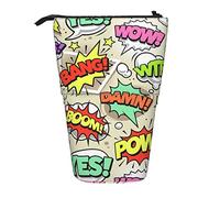 Lsjuee Astuccio telescopico Comic Book Explosion Standing Pencil Pouch Cancelleria Organizer Bag, Portapenne portatile per ufficio Scuola Ragazzi Borse Ragazze