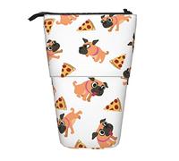 Lsjuee Astuccio telescopico Pug Dog Standing Pencil Pouch Organizer per cancelleria, portapenne portatile per ufficio, scuola, adolescenti, borse, ragazze