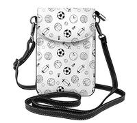Lsjuee Ball Hand Drawn Doodle Borsa a tracolla per cellulare Borsa a tracolla da donna Pu