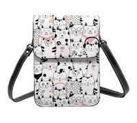 Lsjuee Ball Hand Drawn Doodle cellulare Borsa a tracolla da donna Pu
