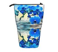 Lsjuee Bellissimo astuccio con stampa orchidea sopra l'acqua, astuccio portamatite, astuccio telescopico per cancelleria, astuccio portamatite con cerniera