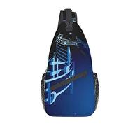 Lsjuee Blue Music Borsa a tracolla diagonale casual unisex, borsa a tracolla multiuso da viaggio, zaino da escursionismo