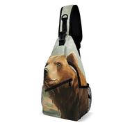 Lsjuee Borsa a tracolla a tracolla con orso bruno acqua e alberi Zaino a tracolla casual Zaino sportivo da viaggio per escursionismo per donna uomo
