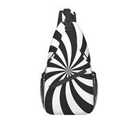 Lsjuee Borsa a tracolla con design a forma di lecca-lecca in pile polare bianco e nero con tracolla regolabile per ciclismo Viaggi S