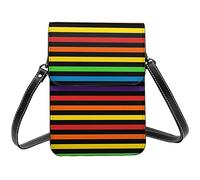 Lsjuee Borsa a tracolla con motivo a stelle luminose colorate senza soluzione di continuità cellulare piccola da donna