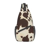 Lsjuee Borsa a tracolla con stampa in pelliccia di mucca, zaino a tracolla per tracolla casual da donna e da uomo