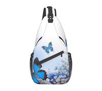 Lsjuee Borsa a tracolla diagonale casual unisex Blue Butterfly, borsa a tracolla multiuso da viaggio, zaino da escursionismo