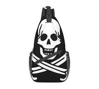 Lsjuee Borsa a tracolla diagonale casual unisex con bandiera pirata, zaino a tracolla multiuso da viaggio, zaino da escursionismo