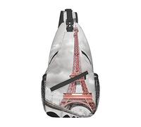 Lsjuee Borsa a tracolla diagonale casual unisex Tower Paris, zaino a tracolla multiuso da viaggio, zaino da escursionismo