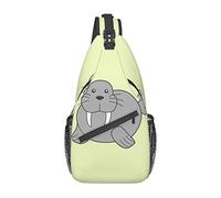Lsjuee Borsa a tracolla diagonale casual unisex tricheco, borsa a tracolla multiuso da viaggio, zaino da escursionismo