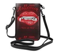 Lsjuee Borsa a tracolla per cellulare a tracolla con labbra femminili rosse a tema Halloween in PU da donna Borsa a tracolla piccola
