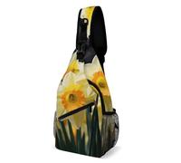 Lsjuee Borsa a tracolla Zaino a tracolla casual Zaino sportivo da viaggio per escursionismo per donna Uomo, Fiore di narciso