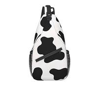Lsjuee Borsa a tracolla, zaino a tracolla con stampa di mucca da latte per donne e uomini a spalla casual