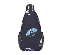 Lsjuee Borsa a tracolla, zaino a tracolla con stampa occhi diabolici per donne e uomini a spalla casual