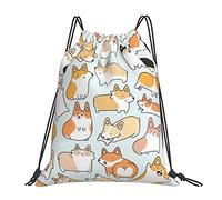 Lsjuee Borsa con coulisse per il tempo libero semplice unisex per cani, borse con coulisse da palestra, borse portaoggetti per zaino portatile da esterno