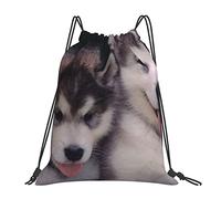 Lsjuee Borsa con coulisse per il tempo libero semplice unisex per cani, borse con coulisse da palestra, borse portaoggetti per zaino portatile da esterno