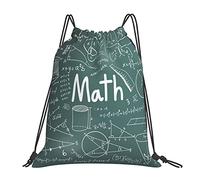 Lsjuee Borsa con coulisse per il tempo libero unisex semplice parola lezione di matematica, borse con coulisse da palestra, borse portaoggetti per zaino portatile da esterno