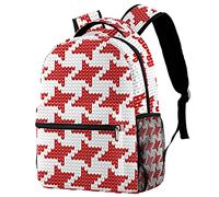 Lsjuee Borsa da scuola per zaino natalizio a maglia rossa con cinghie regolabili