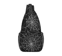 Lsjuee Borse a tracolla in seta di ragno nero Borsa a tracolla da uomo a tracolla regolabile Borsa a tracolla per zaino da viaggio in bicicletta Escursionismo sportivo