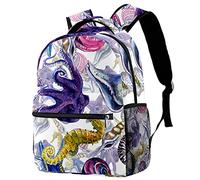 Lsjuee Borse per la scuola, Creature sottomarine Zaini per ragazze/ragazzi Borse leggere, Zaini per studenti