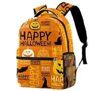 Lsjuee Borse per la scuola, zaini con lampada a forma di zucca di Halloween per ragazze/ragazzi, borse leggere, zaini per studenti