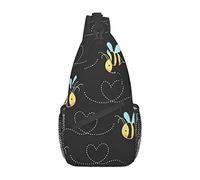 Lsjuee Bumble Bees Borsa a tracolla diagonale casual unisex, borsa a tracolla multiuso da viaggio, zaino da escursionismo