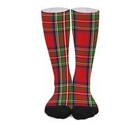 Lsjuee Calzini Unisex Novità,Scottish Clan Stewart Tartan Scozzese Calzini Eleganti a Metà Polpaccio Calzini Sportivi Alti Al Ginocchio Atletici Calze A Tubo Lungo per Ragazze Donne