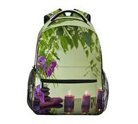 Lsjuee Candele aromatiche e orchidee Zaino per la scuola, zaino per laptop resistente all'acqua Zaino da viaggio casual per ragazzi e ragazze adolescenti