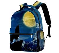 Lsjuee che ulula allo zaino della luna, borsa da scuola, zaino per bambini, regali per ragazzi e ragazze