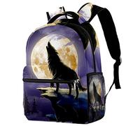 Lsjuee che ulula allo zaino della luna, borsa da scuola, zaino per bambini, regali per ragazzi e ragazze