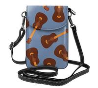 Lsjuee Chitarre su borsa per cellulare a tracolla in pelle PU blu da donna Borsa a portafoglio divertente