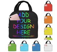 Lsjuee Custom Insulated Lunch Bag Add Your Picture Logo Text Reusable Lunch Tote Thermal Work Lunch Box Customized Lunch Tote Bag for Man Woman Office or Camper