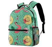 Lsjuee Doodle Summer Pattern Flamingo Hat Drink Backapck, Elegante borsa per computer portatile Backapck, Borsa per laptop Daypack casual Fit Notebook portatile da 14 pollici