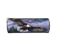 Lsjuee Eagle Astuccio per matite Astuccio per penna Cilindro Piccola scatola da trasporto per donne adulte Con cerniera liscia Semplice resistente Leggero per borsa portaoggetti per ufficio