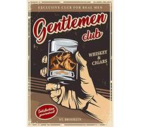 Lsjuee Exclusive Club for Real Men Gentlemen Club Targa in Metallo Decor Tin Alluminio Sign Wall Art Poster in Metallo per Cucina Casa Bar Cafe Garage Bagno Man Cave 12X16 Pollici