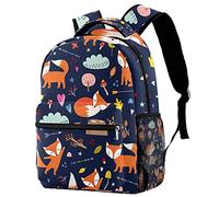 Lsjuee Fox Mushroom Forest Cartoon Animal Backapck, Elegante Backapck per computer, Daypack casual Fit Notebook per laptop da 14 pollici