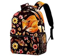 Lsjuee Foxes Bird Deer Zaino per studenti Escursionismo all'aperto Campeggio Weekend Zaino