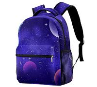 Lsjuee Galaxy Purple Starry School Backapck, elegante borsa per computer portatile per donne ragazze, borsa per laptop per insegnanti, zainetto casual per notebook da 15 pollici