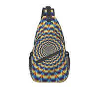 Lsjuee Gif di illusione ottica a spirale Borsa da petto diagonale casual unisex, borsa a tracolla multiuso da viaggio, zaino da escursionismo