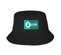 Lsjuee Giugno è Il Mese della consapevolezza del Disturbo da Stress Post-traumatico Cappello da Pescatore Cappello da Pescatore con Stampa Unisex Divertente Nero