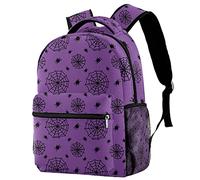 Lsjuee Halloween Ragno e Ragnatela Stampe Zaino per Studenti della Scuola Primaria per Ragazze Ragazzi Preppy Schoolbag