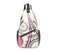 Lsjuee La Torre di Parigi e una borsa da petto diagonale casual unisex da bicicletta, borsa a tracolla multiuso da viaggio, zaino da escursionismo