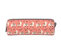 Lsjuee Lama floreale piccolo astuccio per penne semplice astuccio per il trasporto per adulti con cerniera liscia durevole leggero per la borsa portaoggetti dell'organizzatore dell'ufficio