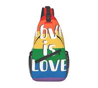 Lsjuee Love Is Love Lgbt Borse a tracolla Donna Uomo Borsa a tracolla a tracolla regolabile Zaino a tracolla per ciclismo Viaggi Sport Escursionismo